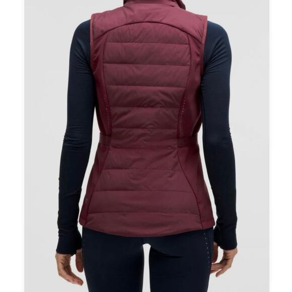 Lululemon Athletica Down For It All Vest Maroon Women’s Size 6 Goose Down Puffer - Picture 3 of 11